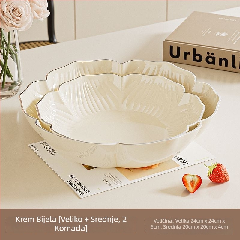 Set pladnjeva za voće — cvjetni oblik, plastični, jednostavan stil, vrhunska kvaliteta