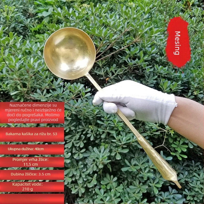 Bakrena žlica, moderan jednostavan stil, za odrasle, jednobojni uzorak, kuhinjski pribor Copper Craftsman