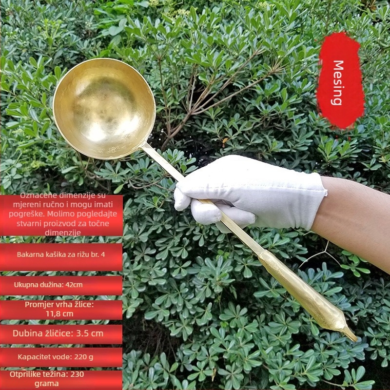 Bakrena žlica, moderan jednostavan stil, za odrasle, jednobojni uzorak, kuhinjski pribor Copper Craftsman