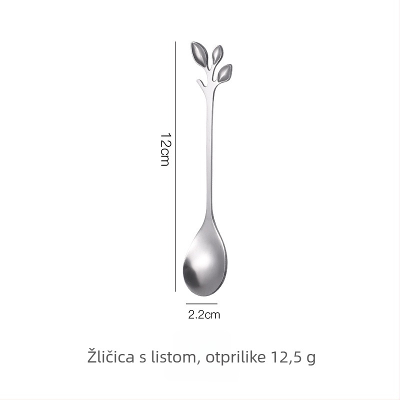 Žlica s dugom drškom i motivom cvijeta trešnje, nehrđajući čelik 410, ogledni završetak, Little Old Man Tableware