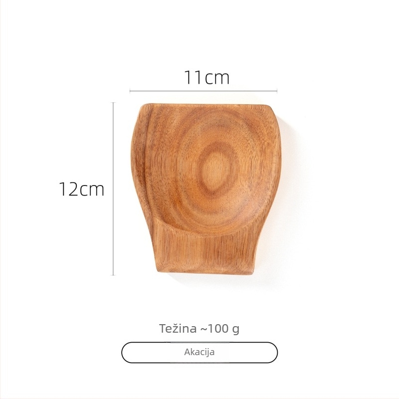 Set žlica i spatula od akacijevog drveta za neprianjive tave, otporan na visoke temperature, zaštita od opeklina, dizajn s kukom, drvene drške