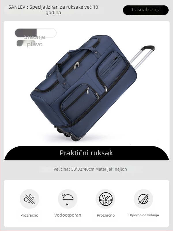 Najlon putna torba, sklopiva i proširiva, kapacitet 20-35 L, unisex dizajn, podstava od poliester