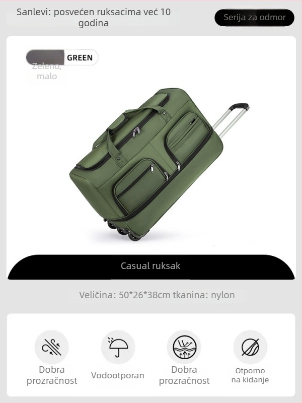 Najlon putna torba, sklopiva i proširiva, kapacitet 20-35 L, unisex dizajn, podstava od poliester