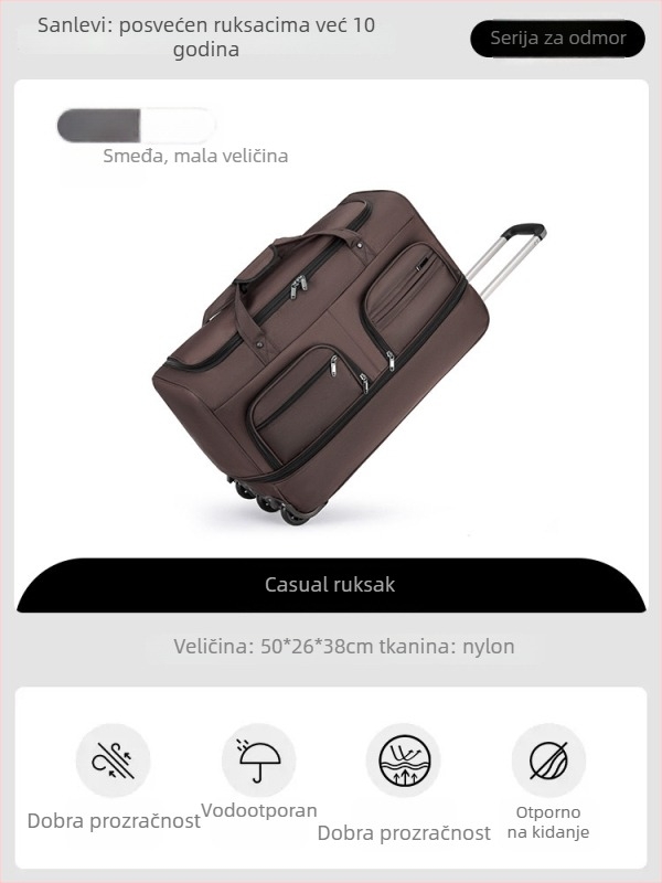 Najlon putna torba, sklopiva i proširiva, kapacitet 20-35 L, unisex dizajn, podstava od poliester