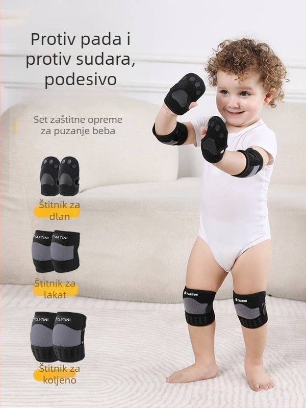 Bebe štitnici za koljena, štitnici za laktove i dlanove, prozračni, protuklizni, prilagodljivi