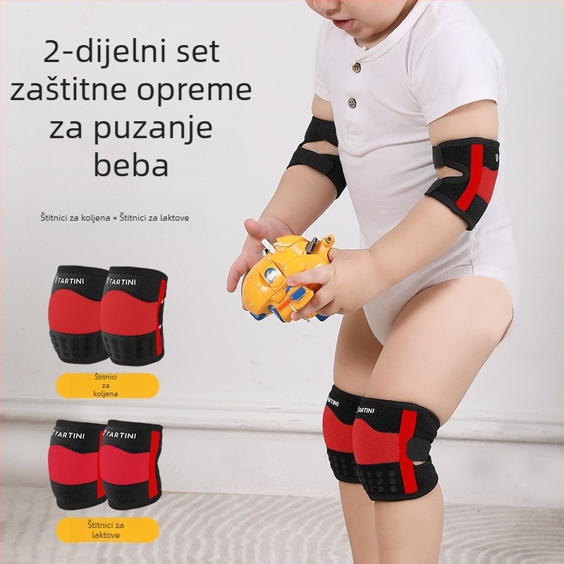 Bebe štitnici za koljena, štitnici za laktove i dlanove, prozračni, protuklizni, prilagodljivi