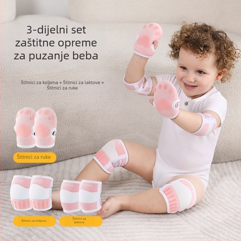 Bebe štitnici za koljena, štitnici za laktove i dlanove, prozračni, protuklizni, prilagodljivi