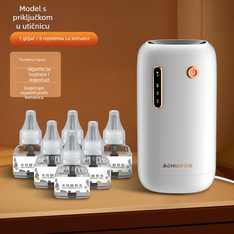 USB bežični ubijač komaraca za unutarnju i vanjsku upotrebu, model Chigo LBH107, LED svjetlo, pokrivenost 21–30㎡, ugrađena baterija 501–800mAh, trajanje 6–8h