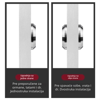 Diskretna brava za vrata od 304 nehrđajućeg čelika, ručka s prstenom za izvlačenje bez bušenja, kružna ugrađena ručka u korejskom stilu, moderan minimalistički dizajn, lagani luksuz; pogodna za spavaću sobu, kupaonu, kuhinju i vrata ormara