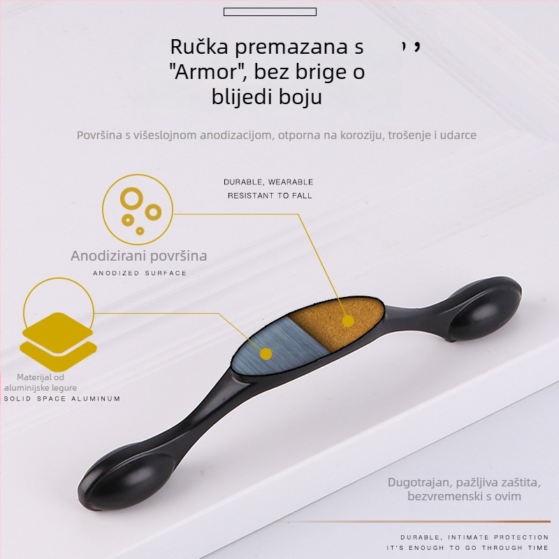 Ručka za vrata ormarića, Space aluminum, moderni minimalistički stil, model 2323