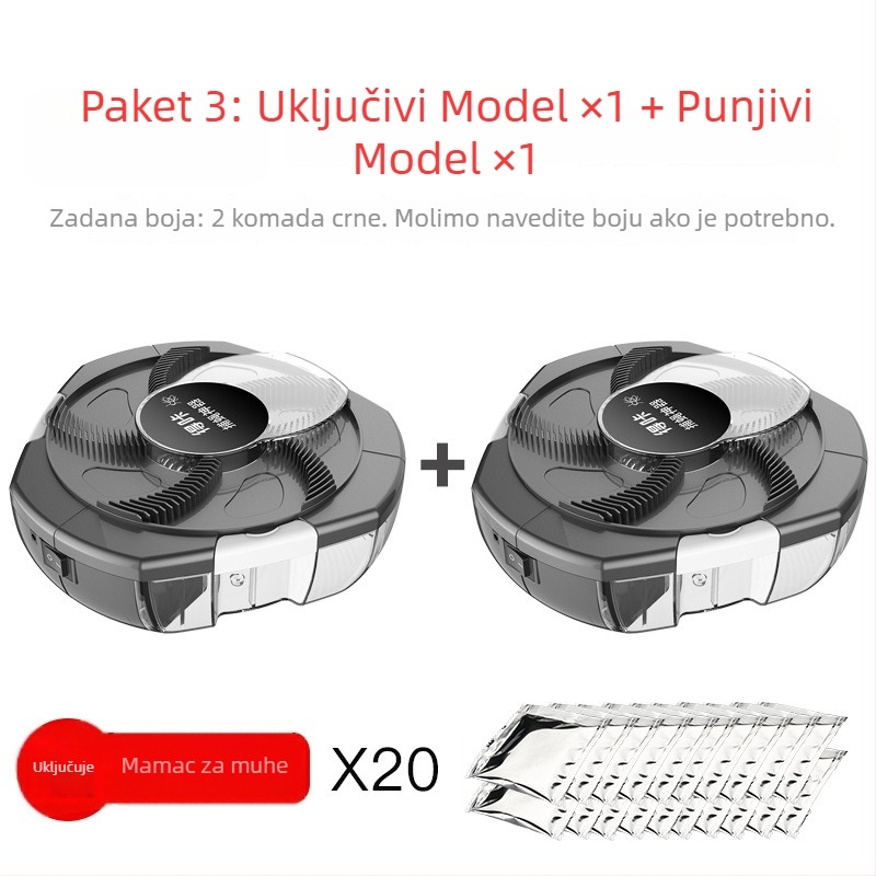 Stroj za uništavanje muha – LED svjetlo; pokrivenost 10 m²; ručni električni šok; bez ugrađene baterije; netoksičan