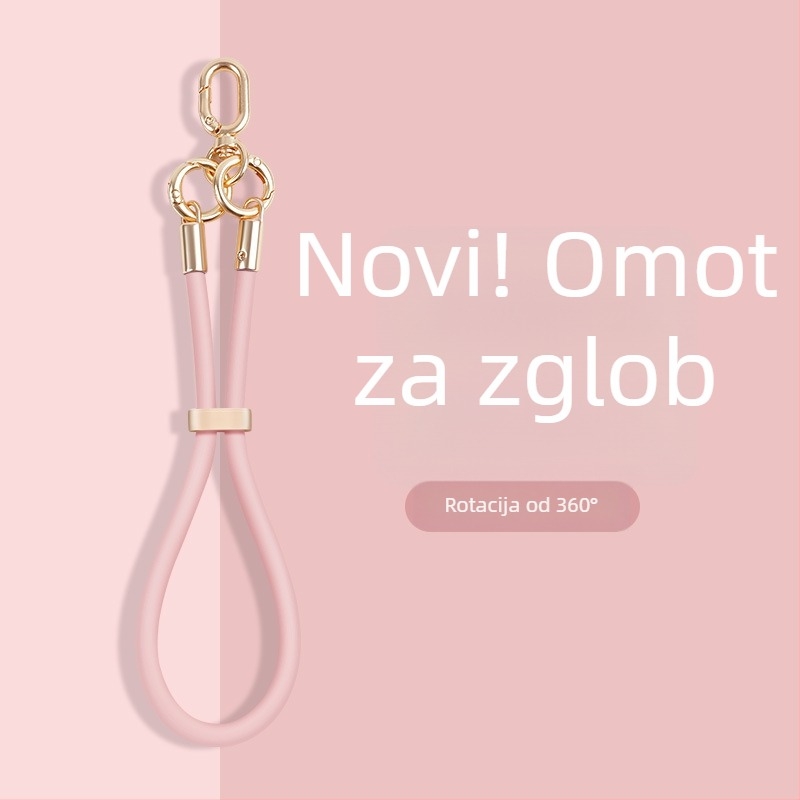 Lančić za telefon od tekućeg silikona s podesivom kopčom — anti-izgubljavanje, kreativni geometrijski dizajn, marka Yikaden