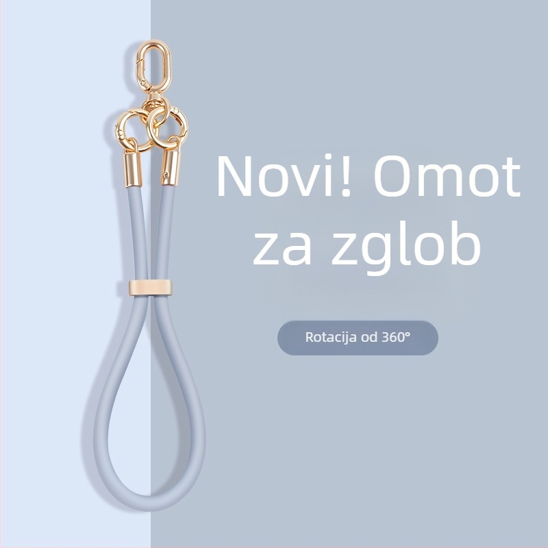 Lančić za telefon od tekućeg silikona s podesivom kopčom — anti-izgubljavanje, kreativni geometrijski dizajn, marka Yikaden