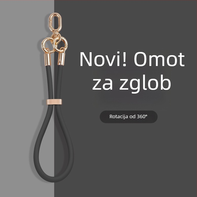 Lančić za telefon od tekućeg silikona s podesivom kopčom — anti-izgubljavanje, kreativni geometrijski dizajn, marka Yikaden