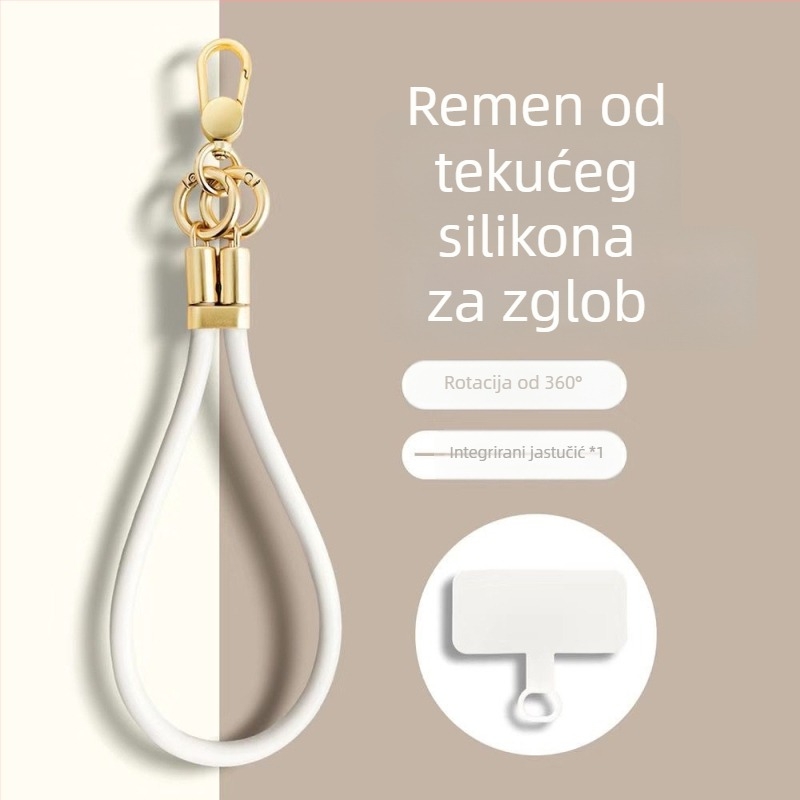 Lančić za telefon od tekućeg silikona s podesivom kopčom — anti-izgubljavanje, kreativni geometrijski dizajn, marka Yikaden