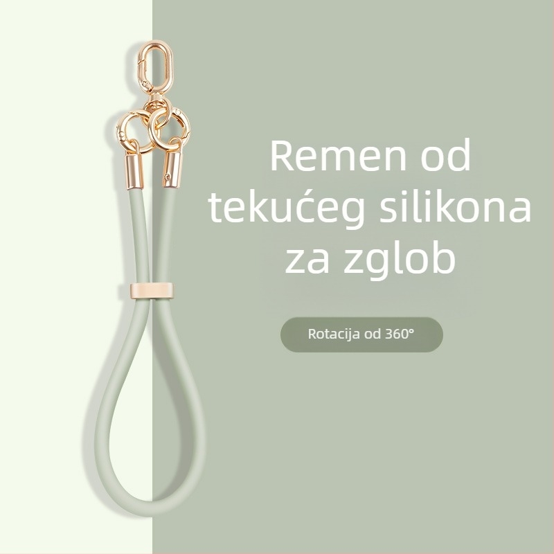Lančić za telefon od tekućeg silikona s podesivom kopčom — anti-izgubljavanje, kreativni geometrijski dizajn, marka Yikaden