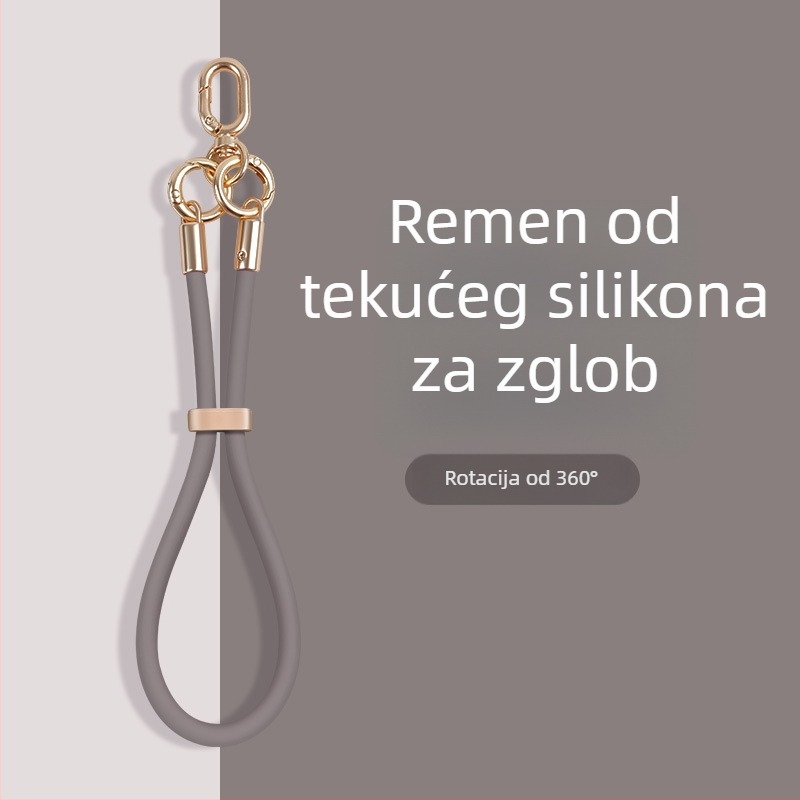 Lančić za telefon od tekućeg silikona s podesivom kopčom — anti-izgubljavanje, kreativni geometrijski dizajn, marka Yikaden