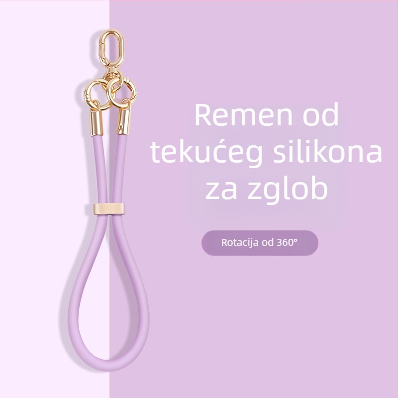 Lančić za telefon od tekućeg silikona s podesivom kopčom — anti-izgubljavanje, kreativni geometrijski dizajn, marka Yikaden