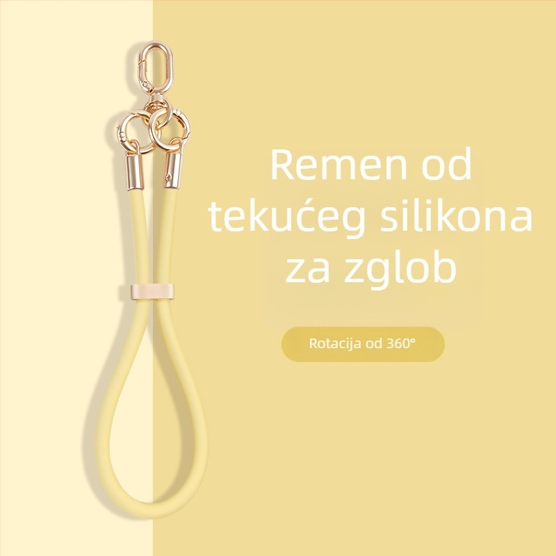 Lančić za telefon od tekućeg silikona s podesivom kopčom — anti-izgubljavanje, kreativni geometrijski dizajn, marka Yikaden