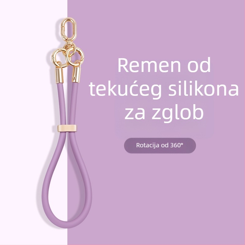 Lančić za telefon od tekućeg silikona s podesivom kopčom — anti-izgubljavanje, kreativni geometrijski dizajn, marka Yikaden
