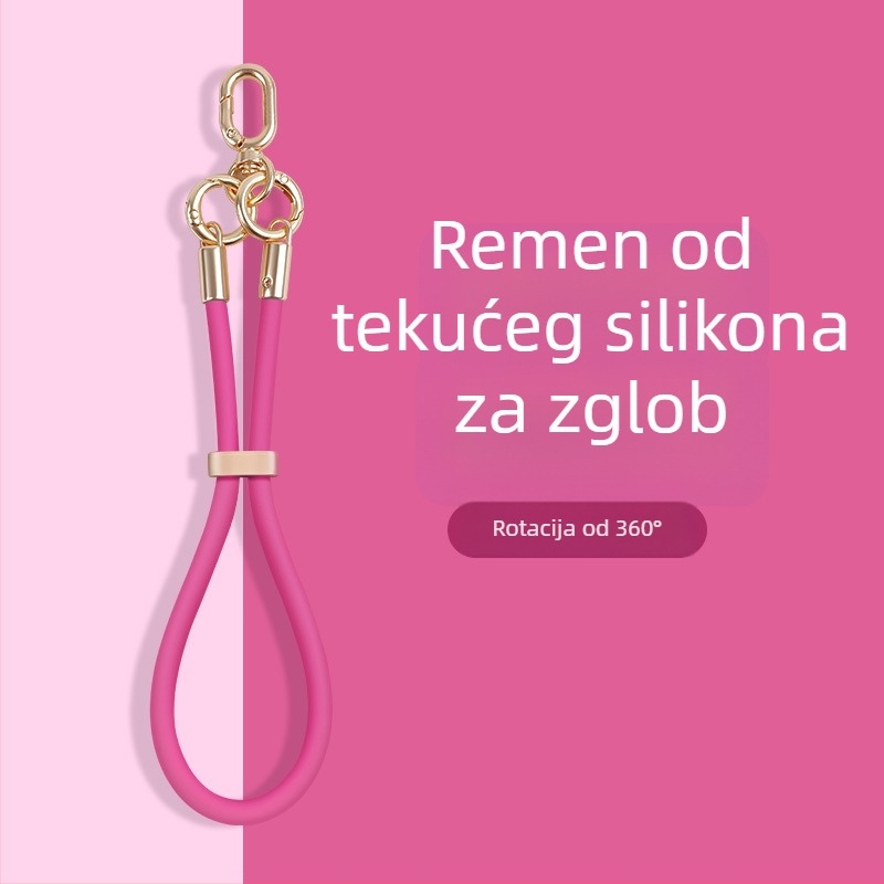 Lančić za telefon od tekućeg silikona s podesivom kopčom — anti-izgubljavanje, kreativni geometrijski dizajn, marka Yikaden