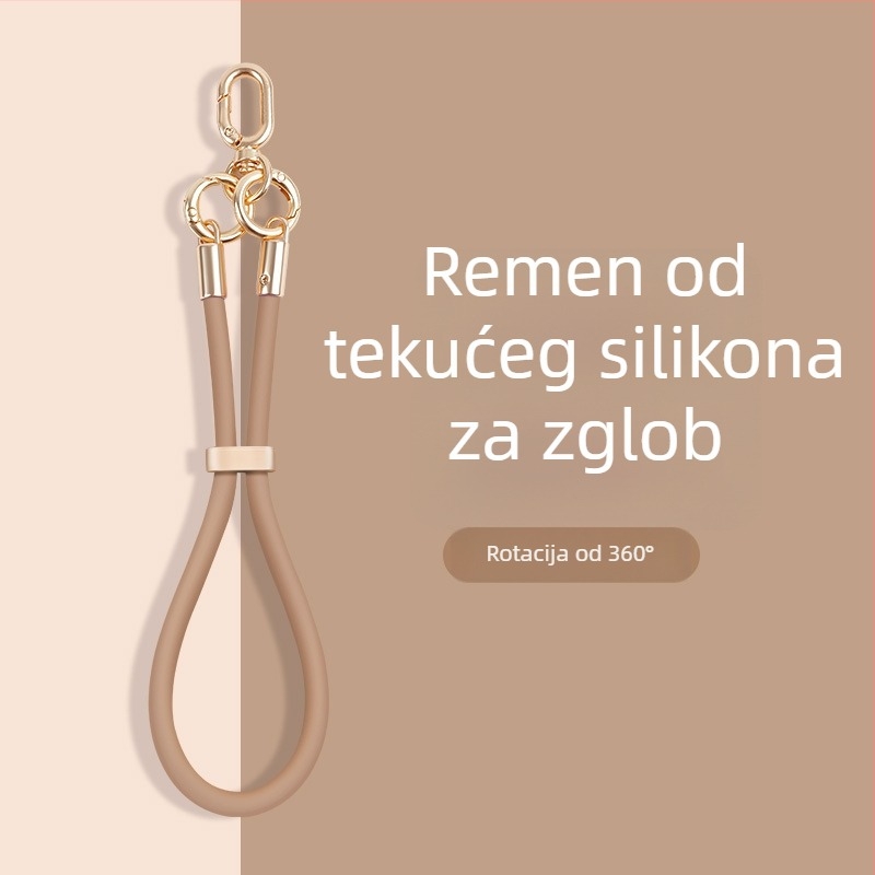Lančić za telefon od tekućeg silikona s podesivom kopčom — anti-izgubljavanje, kreativni geometrijski dizajn, marka Yikaden