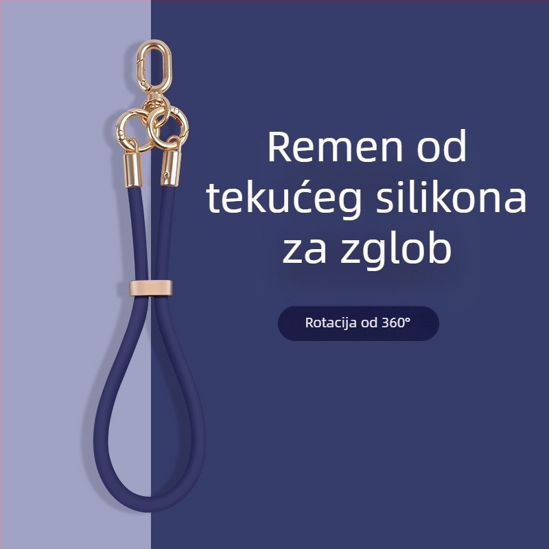 Lančić za telefon od tekućeg silikona s podesivom kopčom — anti-izgubljavanje, kreativni geometrijski dizajn, marka Yikaden