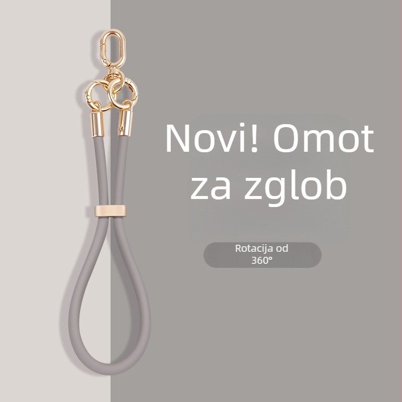 Lančić za telefon od tekućeg silikona s podesivom kopčom — anti-izgubljavanje, kreativni geometrijski dizajn, marka Yikaden
