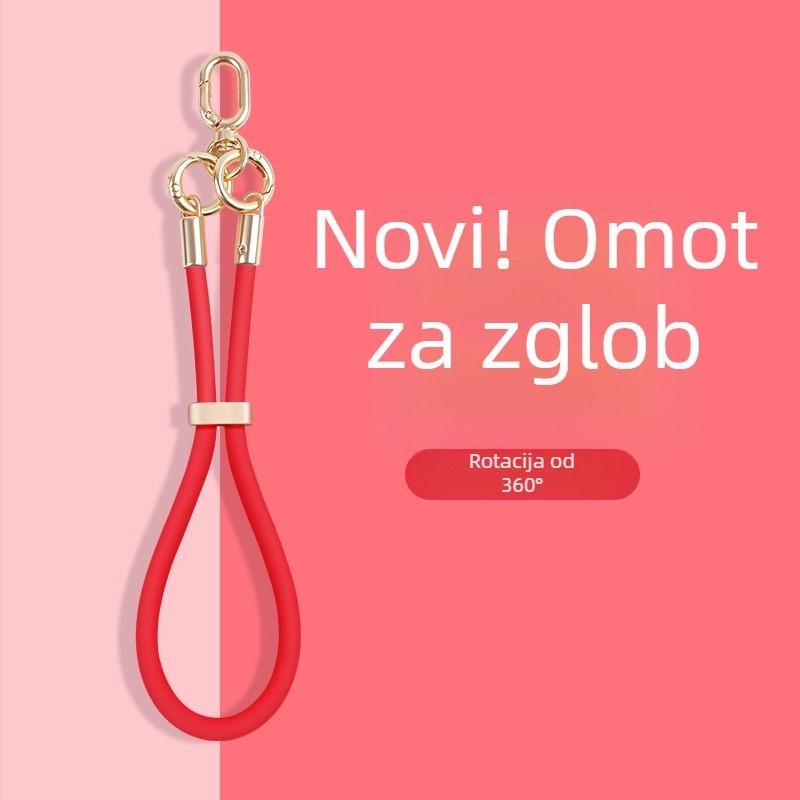 Lančić za telefon od tekućeg silikona s podesivom kopčom — anti-izgubljavanje, kreativni geometrijski dizajn, marka Yikaden