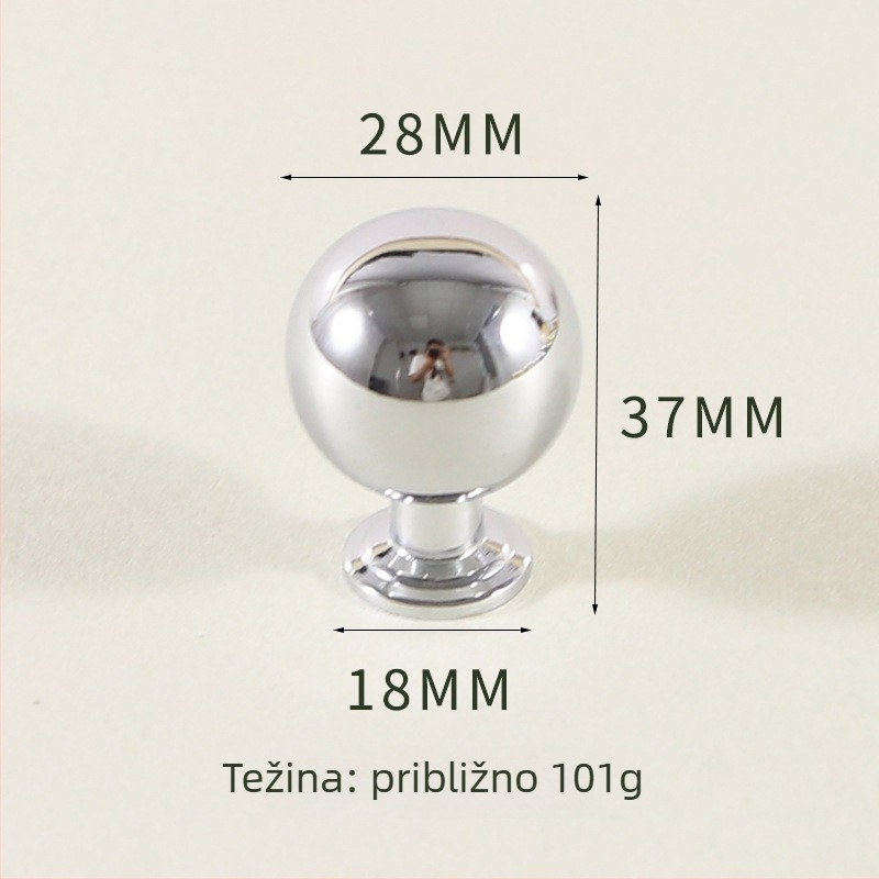 Drška za ormar - mesing, bar oblik, s jednim otvorom, CNC obrađeno