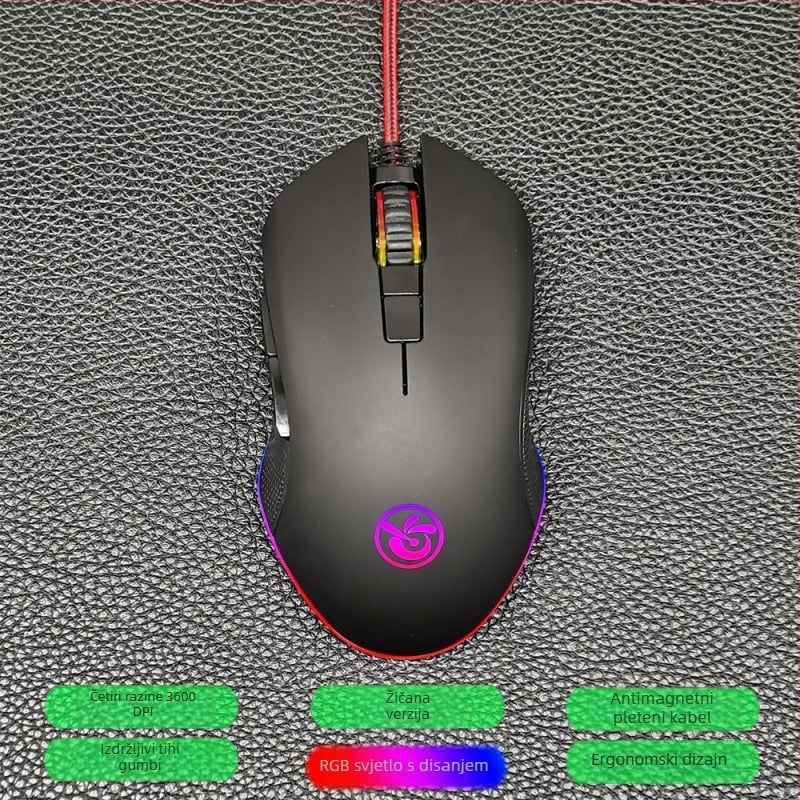 M6 bežična Bluetooth 5.2 miša s dvostrukim načinom povezivanja 2.4G/Bluetooth, USB-C punjenje, 2400dpi, 6 tipki, ergonomski dizajn