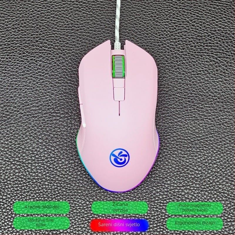 M6 bežična Bluetooth 5.2 miša s dvostrukim načinom povezivanja 2.4G/Bluetooth, USB-C punjenje, 2400dpi, 6 tipki, ergonomski dizajn