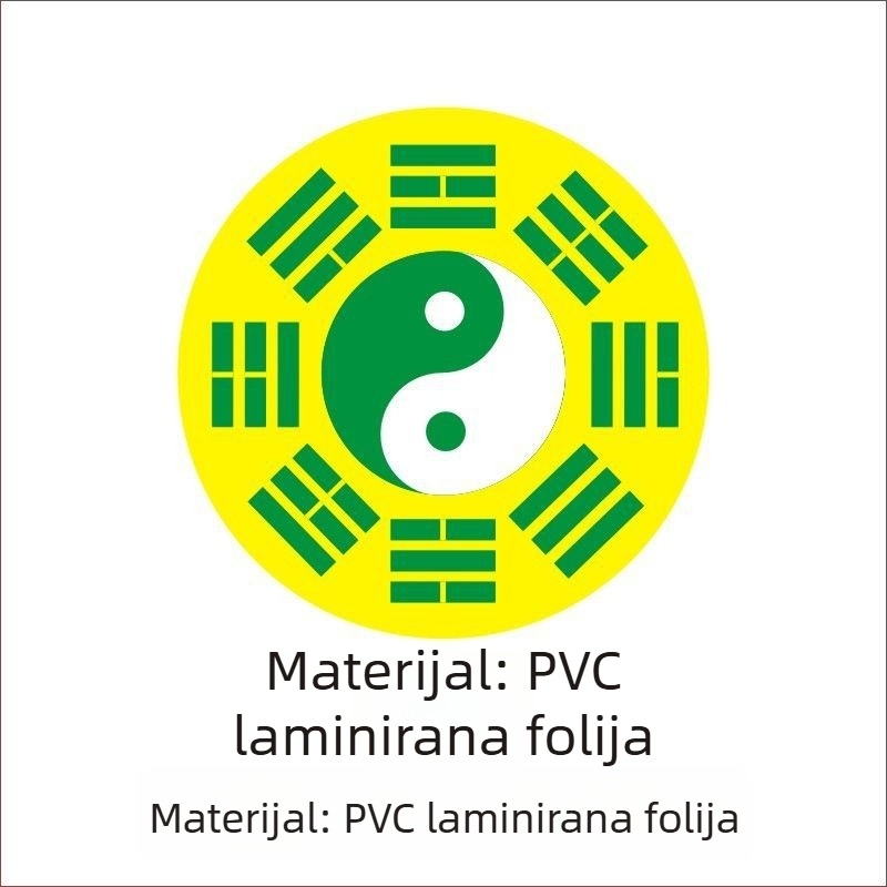 Samozaljepiva naljepnica za mobilni telefon s motivom Tai Chi osam dijagrama, taoistička feng šui umjetnost; papir s premazom; mogućnost prilagodbe