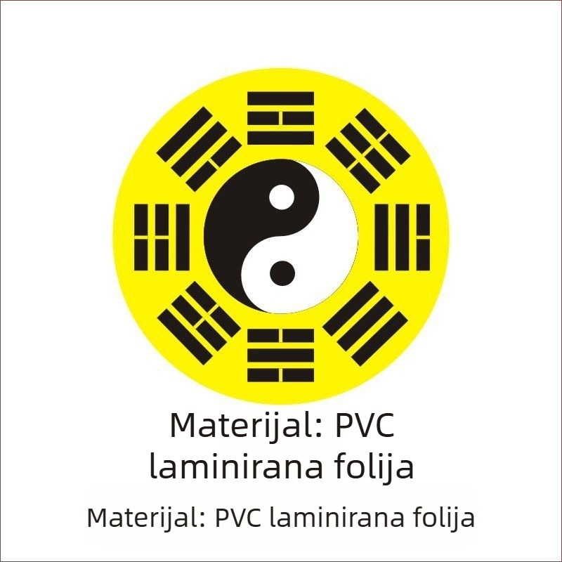 Samozaljepiva naljepnica za mobilni telefon s motivom Tai Chi osam dijagrama, taoistička feng šui umjetnost; papir s premazom; mogućnost prilagodbe