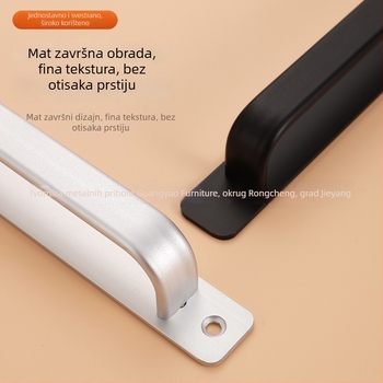 Kuka za vrata od aluminijske legure za staklena i klizna vrata, bez bušenja, moderni minimalistički stil, završna obrada pečene boje, Glory marka