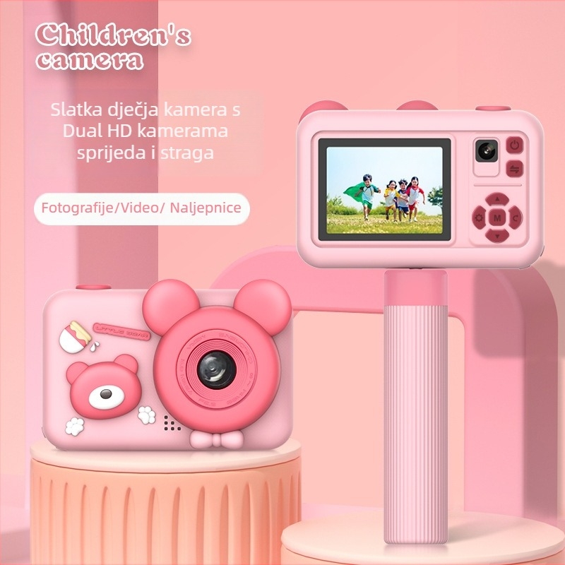 D32 Dječja digitalna kamera s dvostrukim HD objektivom, 2,0 inča LCD, TF kartica, ABS kućište, do 2 sata trajanja baterije