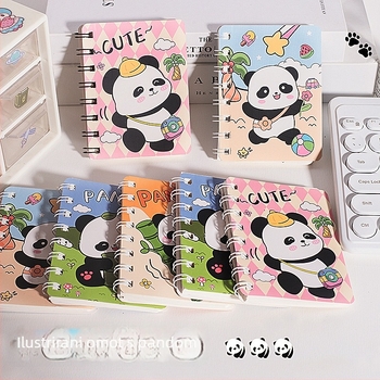 Panda spiralni bilježnica, model A7, 120 stranica, papir 44 g, marka Ieno, Panda serija