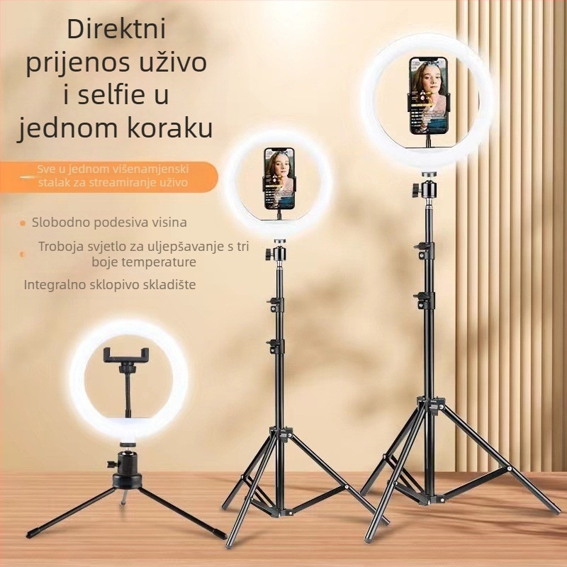 LED svjetlo za nadomještanje za stolni livestream, fotografiju i videografiju — prilagodljiva temperatura boje 2500K–9900K, snaga 8.8W–40W, napon 5V/1A(2A), modeli HX-160/HX-200/HX-260/HX-300