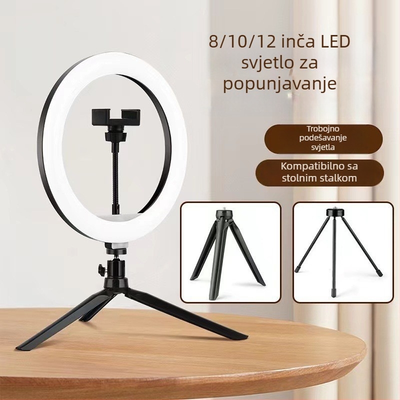LED svjetlo za nadomještanje za stolni livestream, fotografiju i videografiju — prilagodljiva temperatura boje 2500K–9900K, snaga 8.8W–40W, napon 5V/1A(2A), modeli HX-160/HX-200/HX-260/HX-300