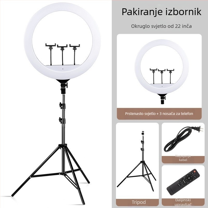 LED svjetlo za nadomještanje za stolni livestream, fotografiju i videografiju — prilagodljiva temperatura boje 2500K–9900K, snaga 8.8W–40W, napon 5V/1A(2A), modeli HX-160/HX-200/HX-260/HX-300