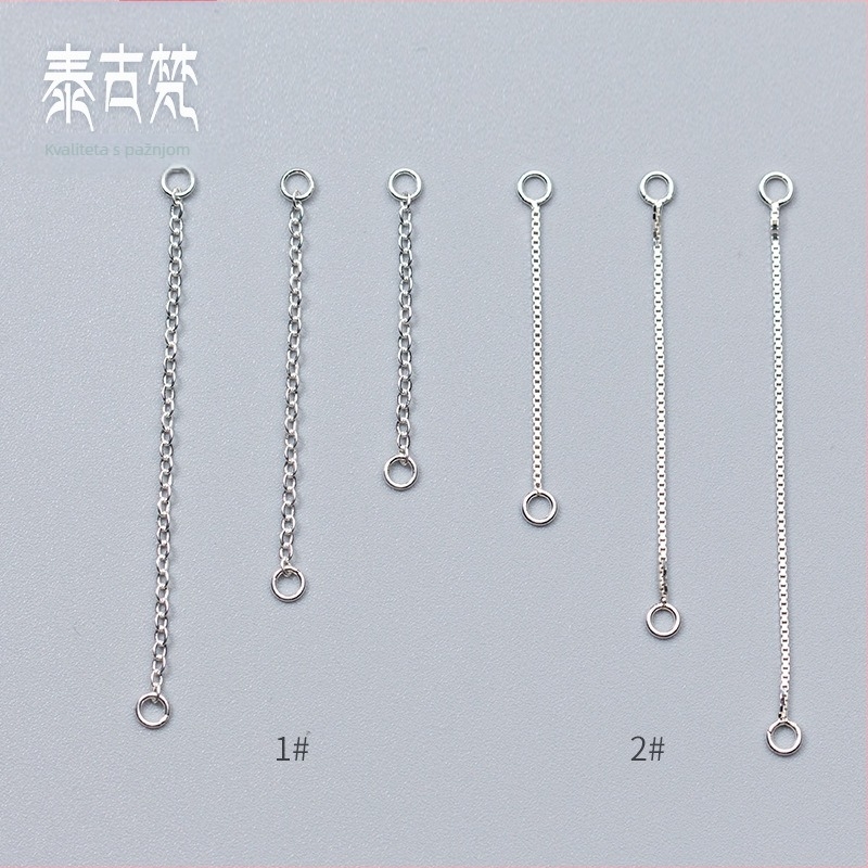 S925 srebrni box lanac s O-prstenom za naušnice, DIY dodaci S0246