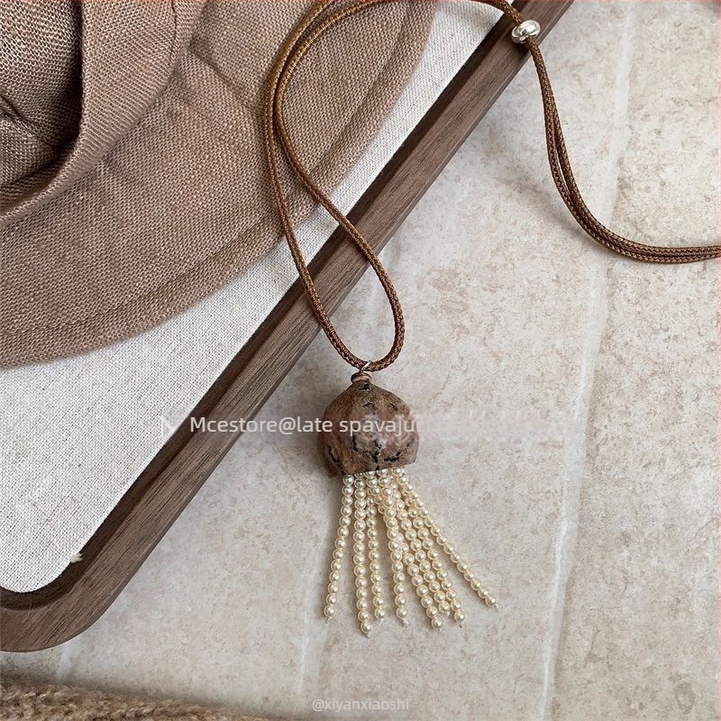 Dugi ogrlica od cinkovog legura za žene, Zodijak znak, Korejski stil, Jesensko 2025 izdanje