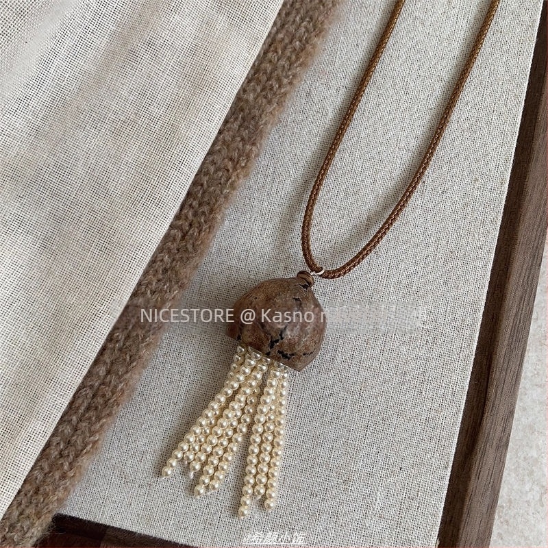 Dugi ogrlica od cinkovog legura za žene, Zodijak znak, Korejski stil, Jesensko 2025 izdanje