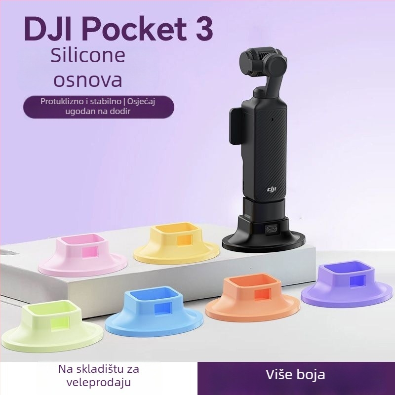 Silikonska baza protiv klizanja za DJI Pocket 3 — stolna podrška za kameru, kompatibilna s Pocket 3, mogućnost prilagođenog logotipa