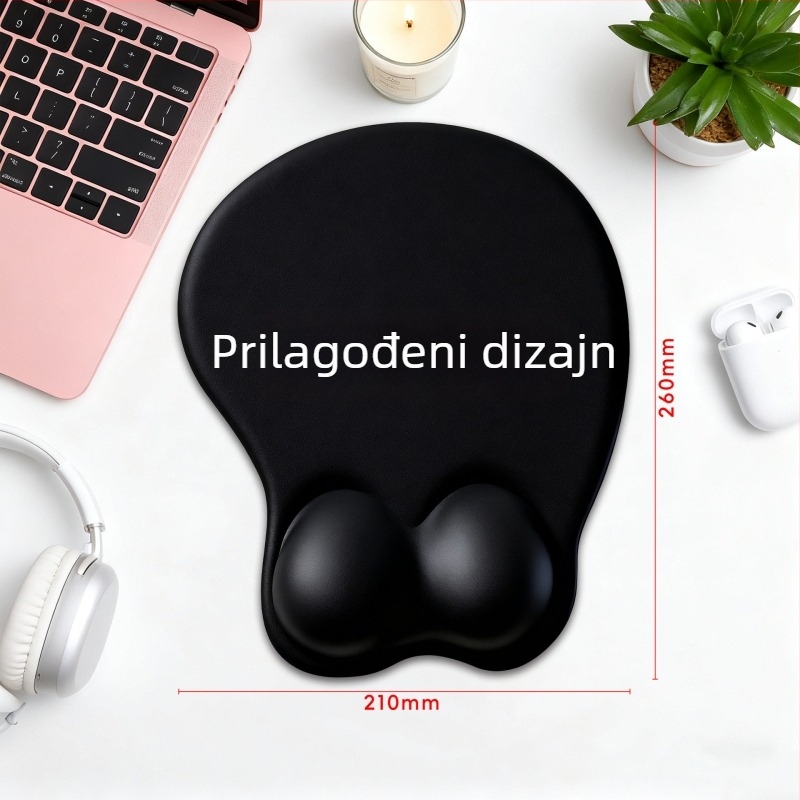 Prilagodljiva podloga za zglob za tipkovnicu, silikonska jastučić od memorijske pjene za podršku ruke, protuklizna za igre i ured