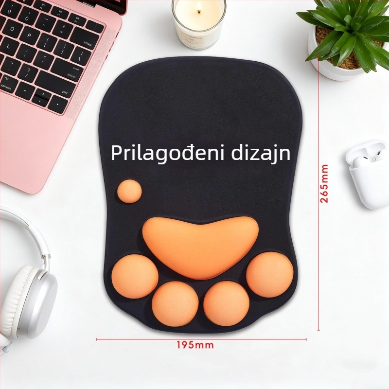Prilagodljiva podloga za zglob za tipkovnicu, silikonska jastučić od memorijske pjene za podršku ruke, protuklizna za igre i ured