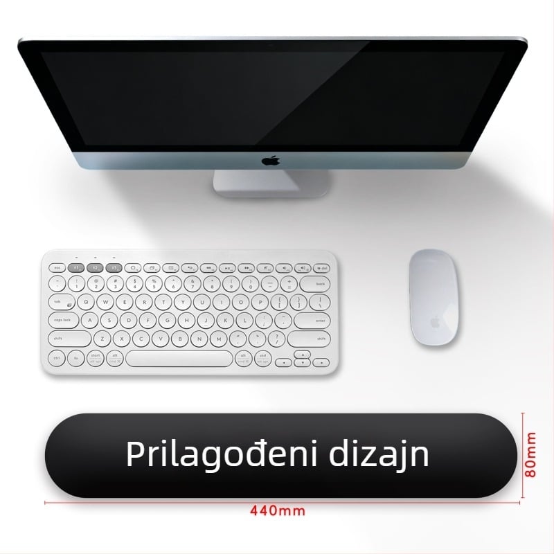 Prilagodljiva podloga za zglob za tipkovnicu, silikonska jastučić od memorijske pjene za podršku ruke, protuklizna za igre i ured