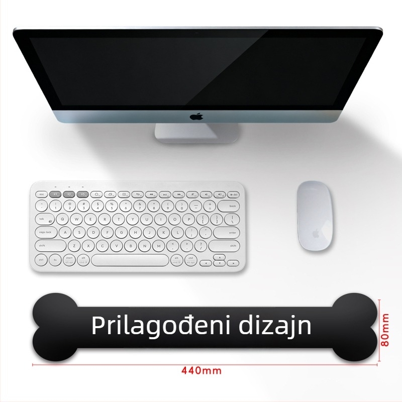 Prilagodljiva podloga za zglob za tipkovnicu, silikonska jastučić od memorijske pjene za podršku ruke, protuklizna za igre i ured