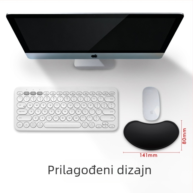 Prilagodljiva podloga za zglob za tipkovnicu, silikonska jastučić od memorijske pjene za podršku ruke, protuklizna za igre i ured