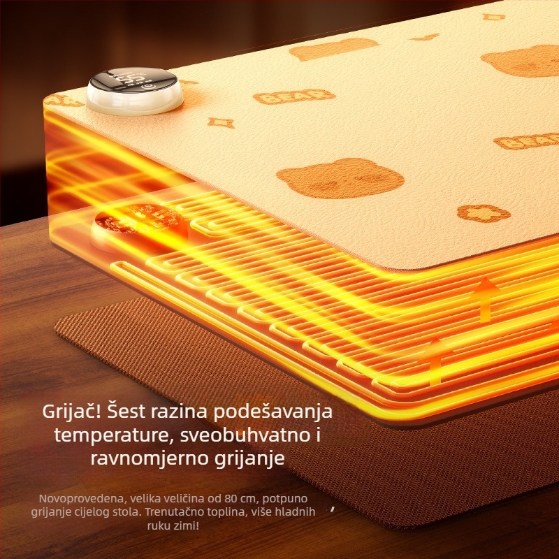 Stolna grijna podloga s inteligentnim digitalnim zaslonom, vodootporna, podesiva temperatura, napajanje iz utičnice 220V, 85W